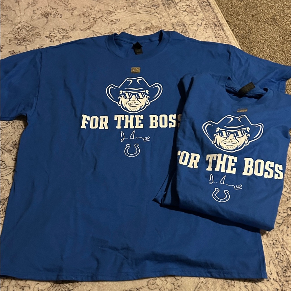 2 Colts For The Boss tees both size XL from the seats at the game not worn NFL